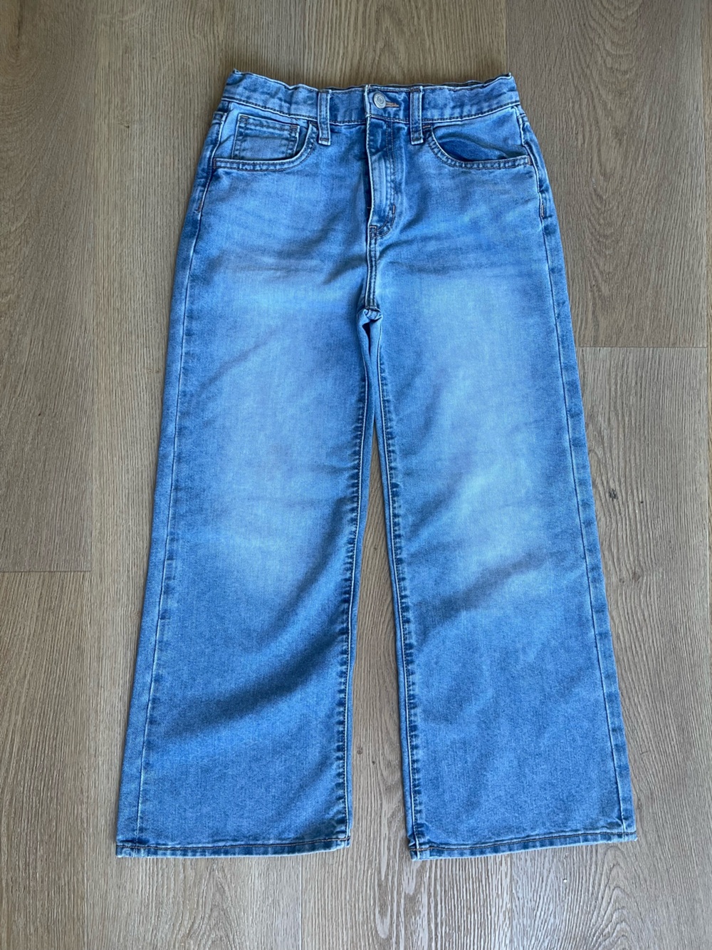 Girls 12 Light Blue Wide Leg Kids Jeans